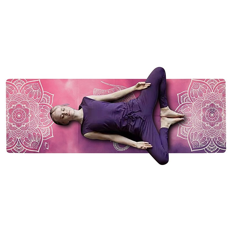 suede yoga mat knee