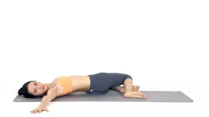 yoga Crocodile twist pose