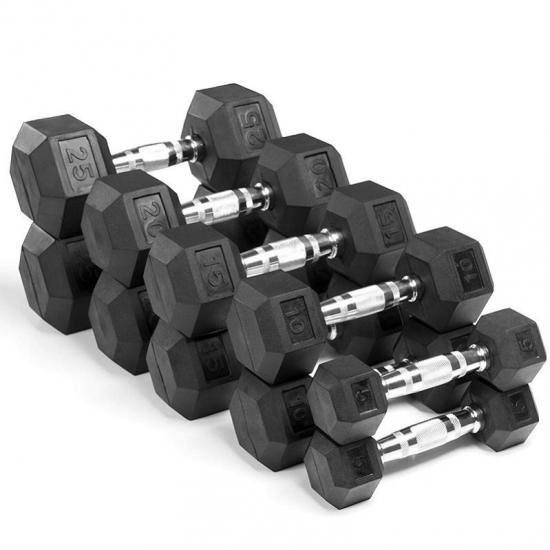 Gym Used Factory Supplied Cheap Hex Rubber Dumbbell