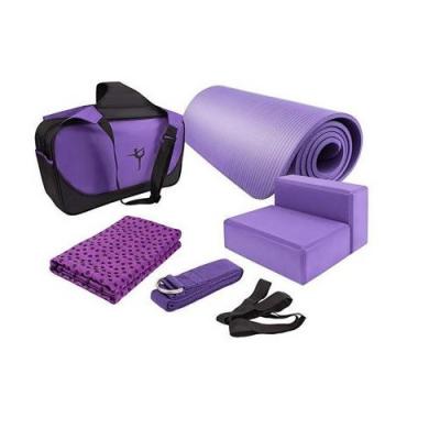6 piece yoga starter kit set includes mat blocks